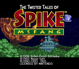 The Twisted Tales of Spike McFang Title Screen